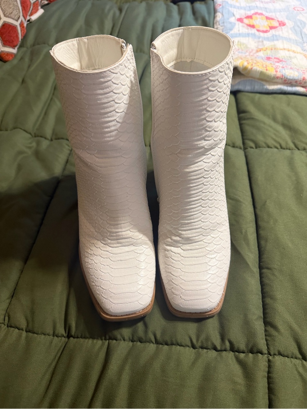 Altar'd State White Textured Ankle Booties
